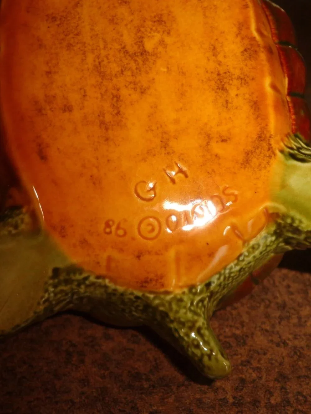Ceramic Turtle Glazed Brown/Green